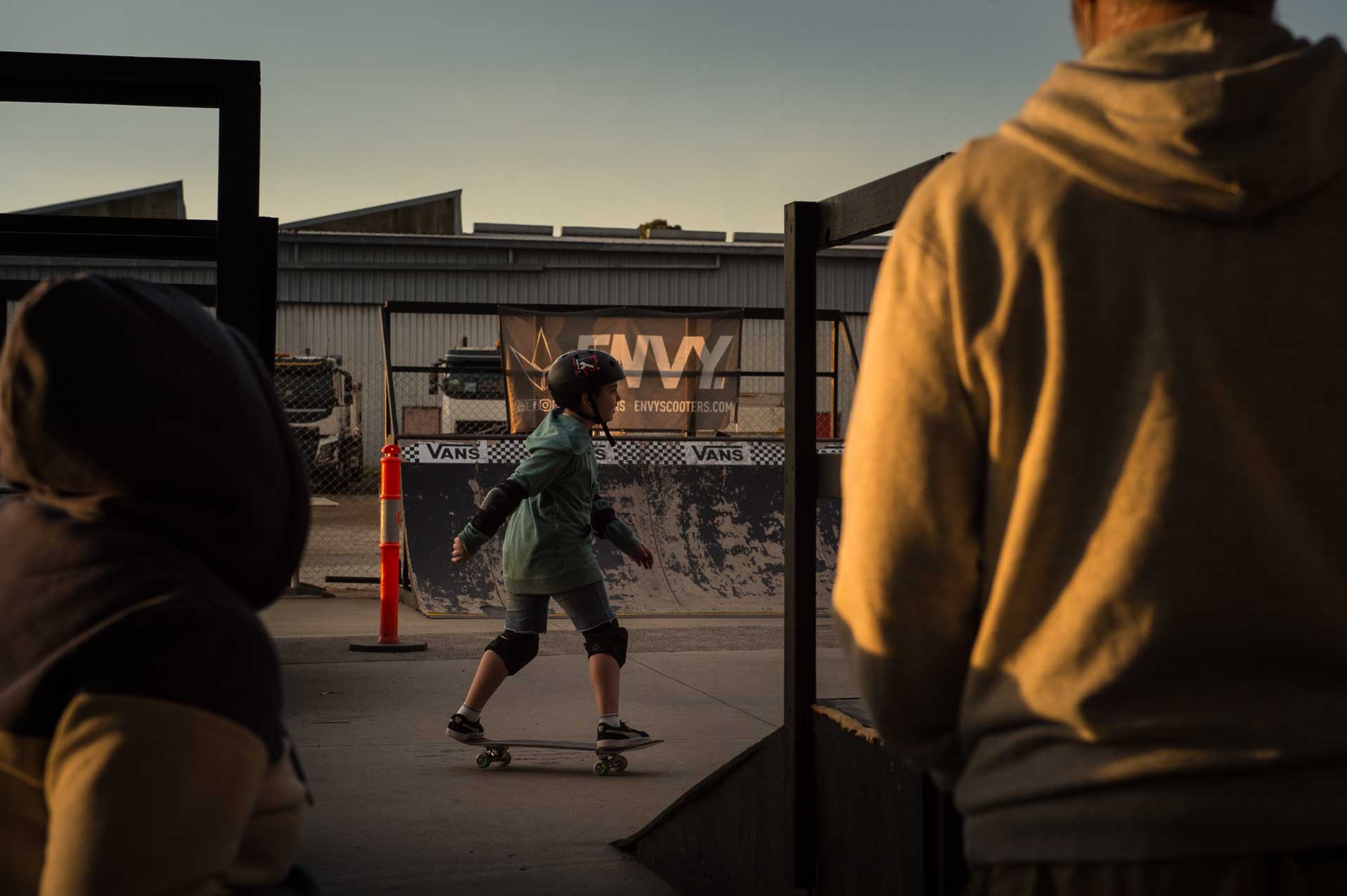 A skateboarder enjoying a skate lesson at Rampfest Indoor Skatepark