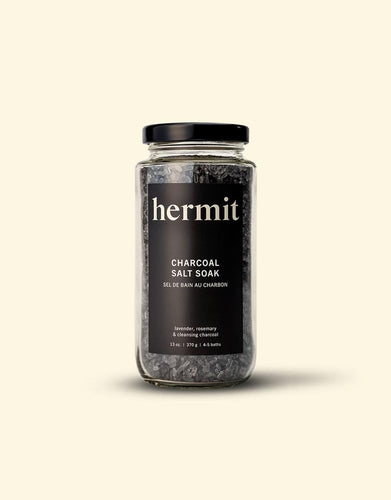 HERMIT Hermit Charcoal Salt Soak - Lavender, Rosemary and & Cleansing Charcoal