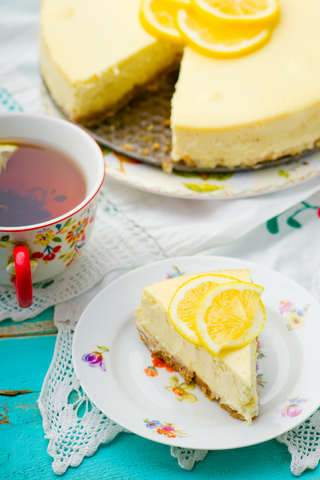 lemon green tea cheesecake