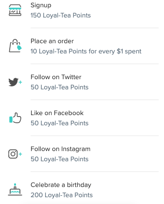 Loyal-Tea Rewards Earning