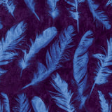 Free Spirit Nel Whatmore Ghost Fabric Collection Feathers Blue Purple Cotton