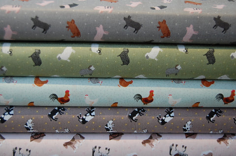 Lewis Irene Small Things on the Farm Farmyard Creatures Cotton Fabric