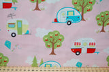 Samantha Walker Riley Blake Glamper Licious Glamping Camping Caravan Picnic Wood Pink Blue Cotton Fat Quarter Fabric Pack Bundle