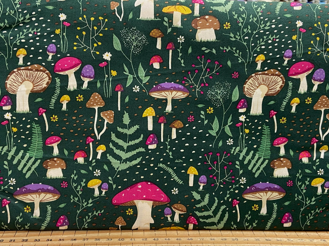 Kimberley Hind Forest Journal Mushrooms/Toadstools Dark Green Organic ...