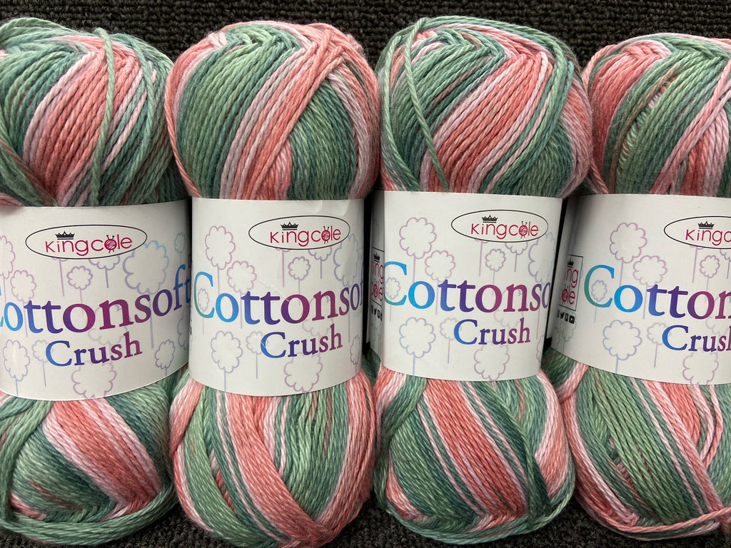 King Cole Cottonsoft Crush Double Knit Yarn/Wool 100 Cotton 100g Ball