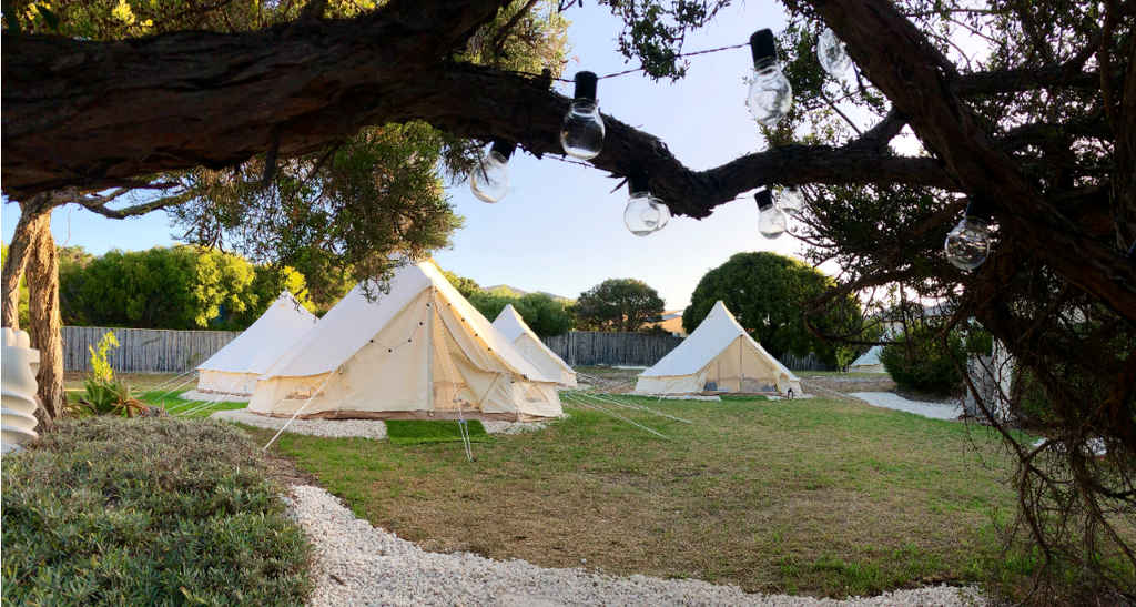 Bay Sports 5M Canvas Bell Tent on Glamping Site