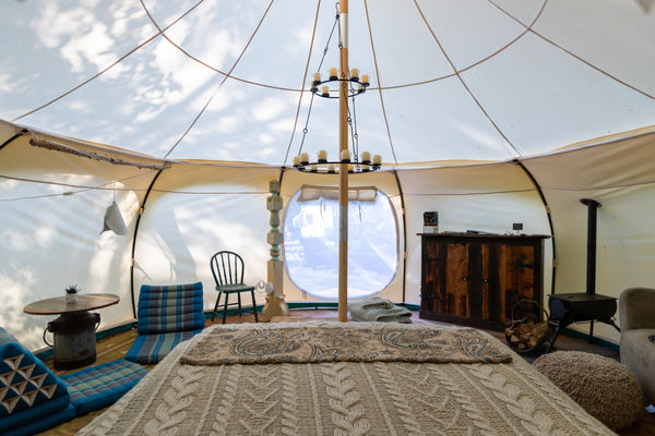 comfy interior for canvas bell tent