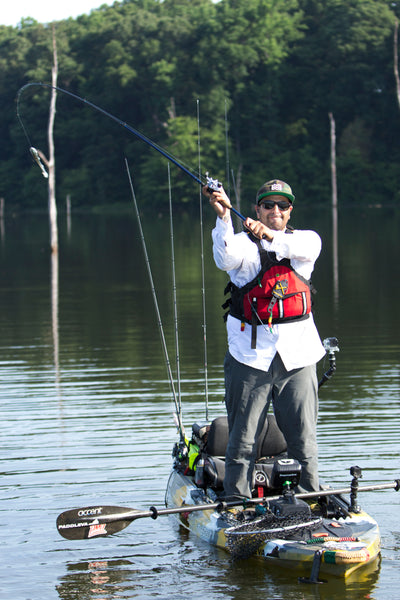 standing kayak fishing