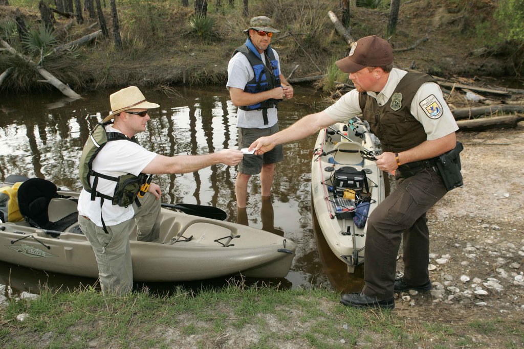 Kayak fishing licence permit compliance check