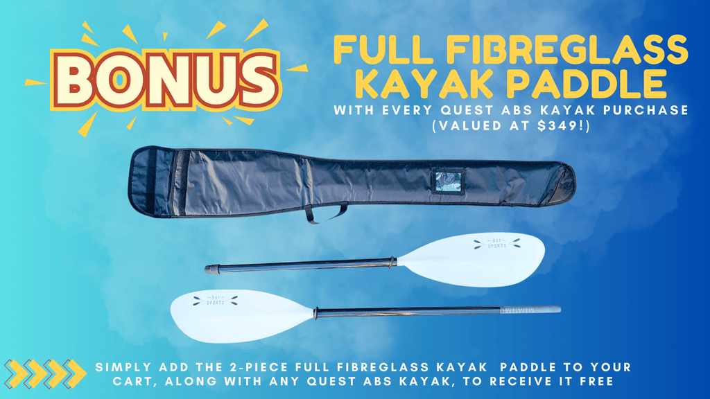 Bonus Full Fibreglass Kayak Paddle with Purchase