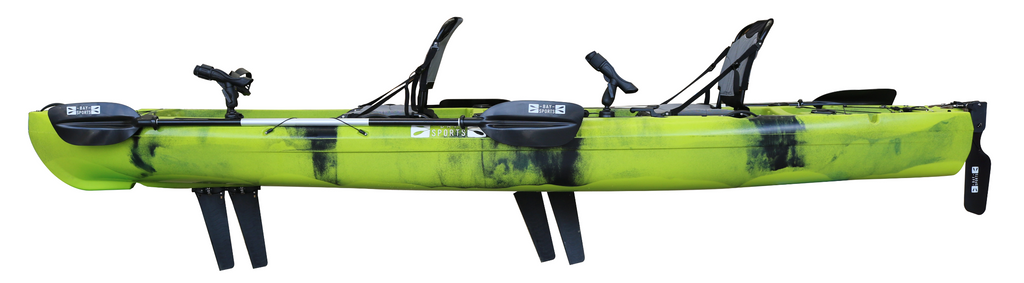 PRODUCT PEDAL PRO FISH - 4.1M TANDEM FLAP-POWERED FISHING KAYAK APPLE GREEN CAMO