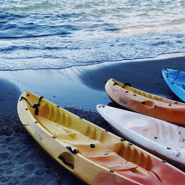 Sit on top kayaks on beach