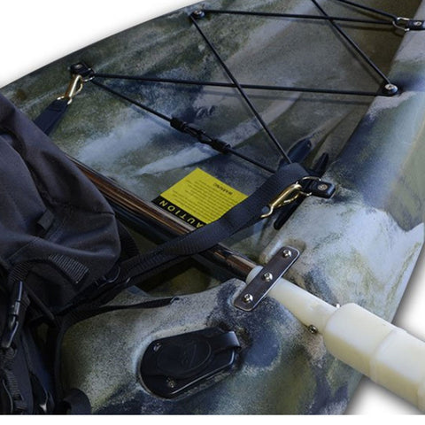 Metal plate to secure outrigger balance kit to kayak