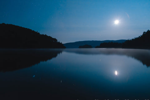 bright moon over water