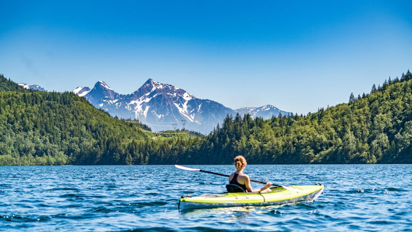 Kayaker on lake