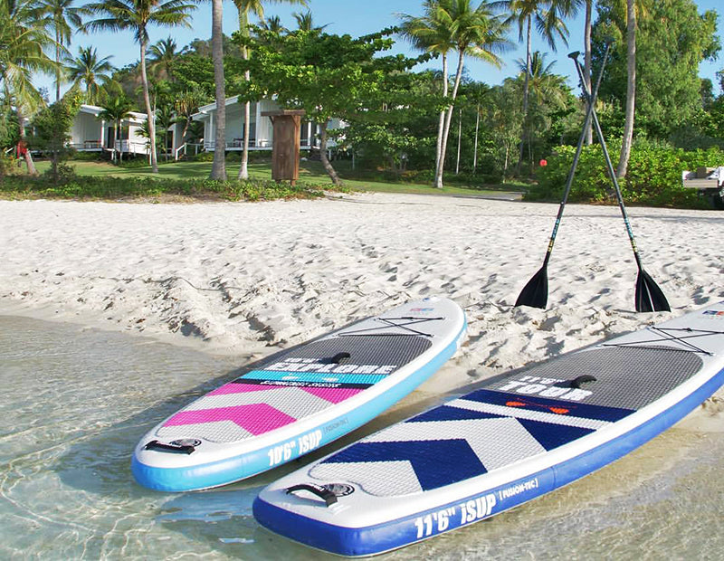 Bay Sports Stand Up Paddle boards on beach