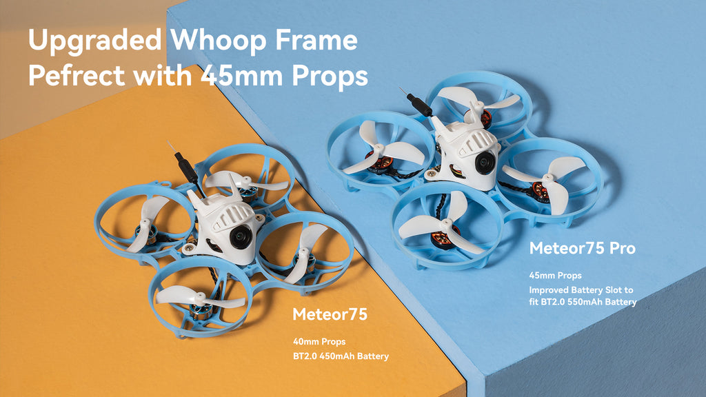 BETAFPV Meteor75 1S Micro FPV Whoop Drone Quadcopter for FPV Racing  Freestyle Flight Indoor Outdoor Fly Up to 6 Minutes with F4 1S 5A Flight