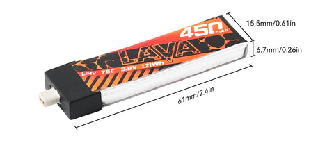 BetaFPV LAVA 1S 450mAh 75C Battery