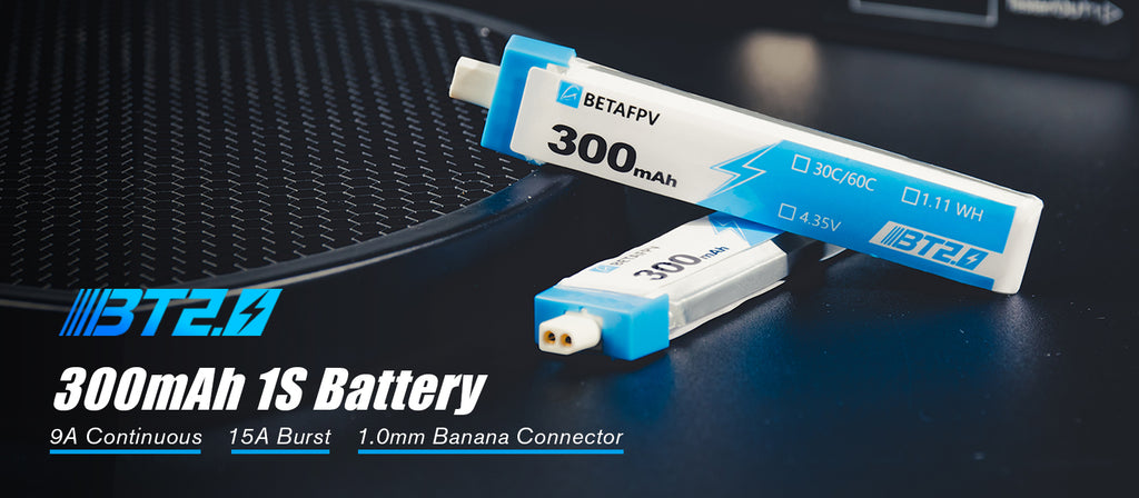 BETAFPV Meteor65 2022 Version, WH IIbT2m 300mAh 1S Battery 9A Continuous 154 Burs