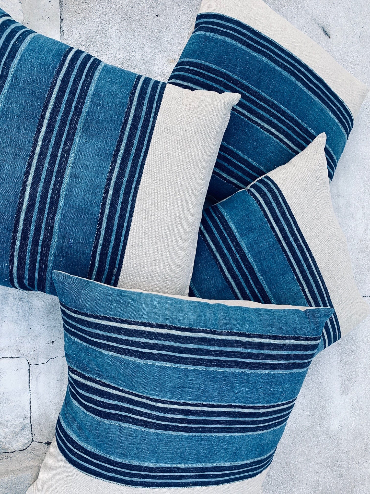 large blue throw pillows