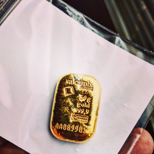 50 gram Gold Bar from Valcambi Suisse