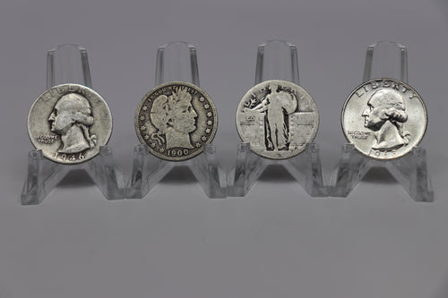 A variety of U.S. Silver Quarters.