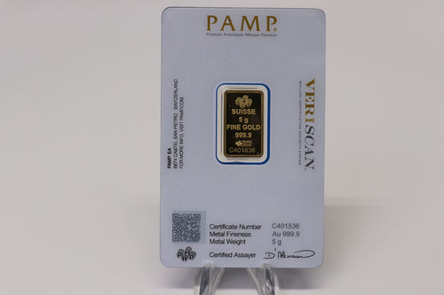 5 gram Gold Bar PAMP Suisse