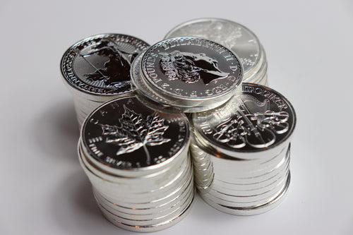 A pile of Silver Coins