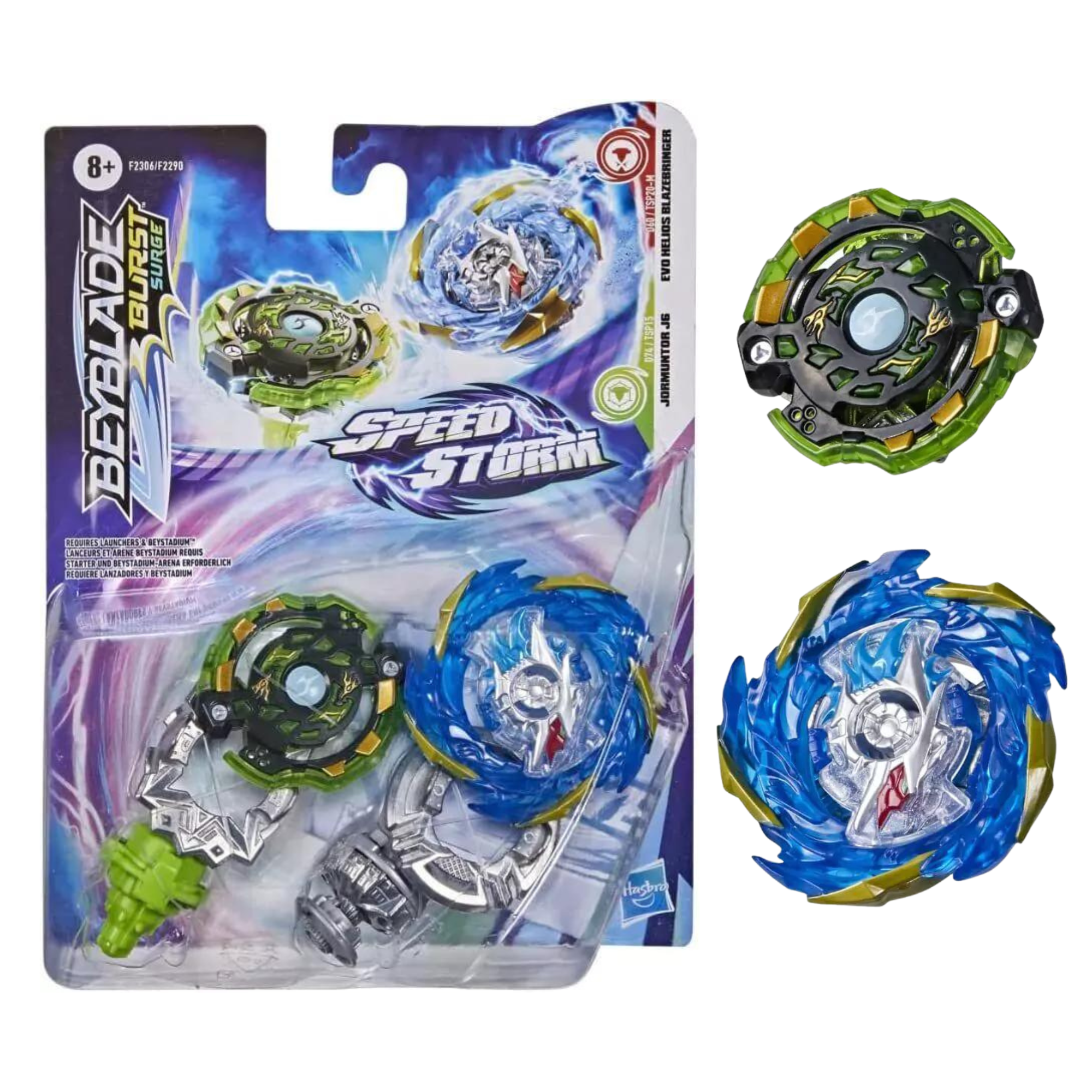 Beyblade Burst Surge Speedstorm Evo Helios Blazebringer and Jormuntor J6