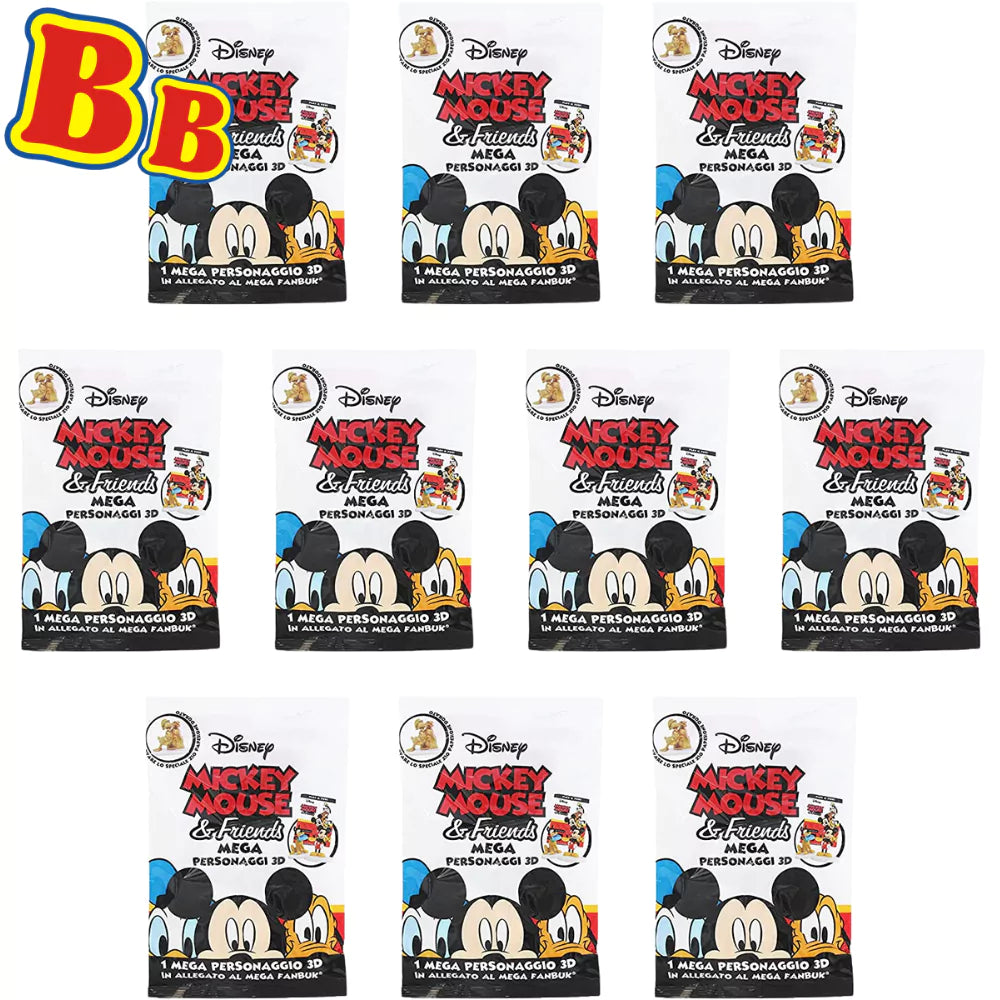 Mickey Mouse & Friends Disney Mini Figures - Minnie, Pluto, Daisy Duck 13 to Collect Party Favour Cake Topper Blind Bags Pack of 10