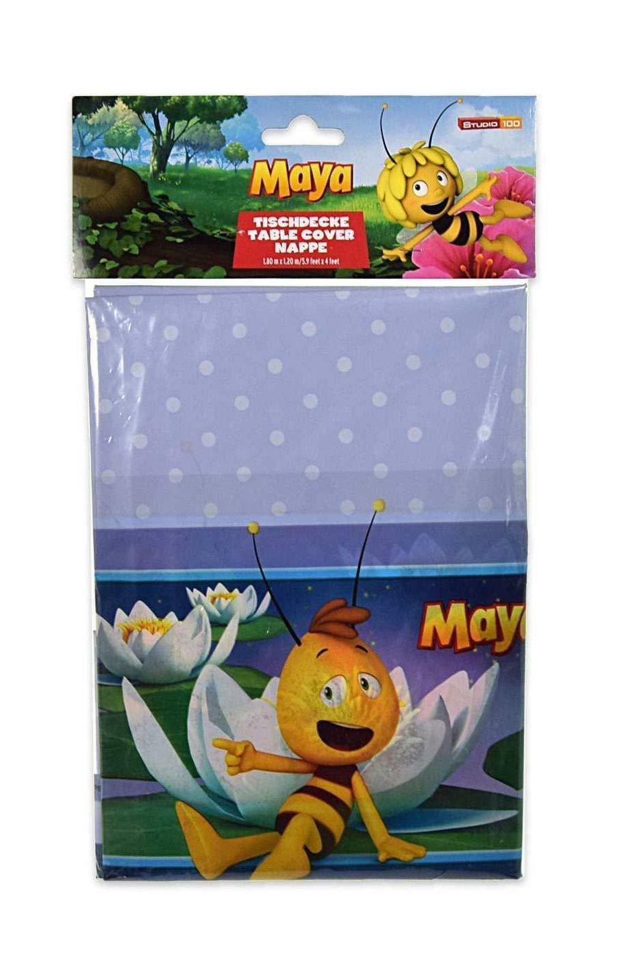 Maya the Bee Complete Party 7 Piece Set - Paper Cups, Plates, Napkins, Table Cover, Candles, Balloons & Invitation Cards