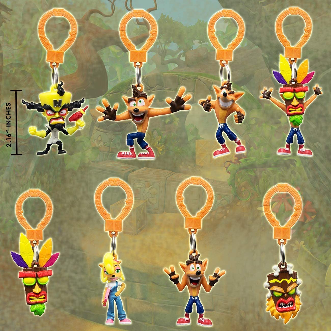 Crash Bandicoot Mystery Keyclip Mini figure Blind Bag - Pack of 6