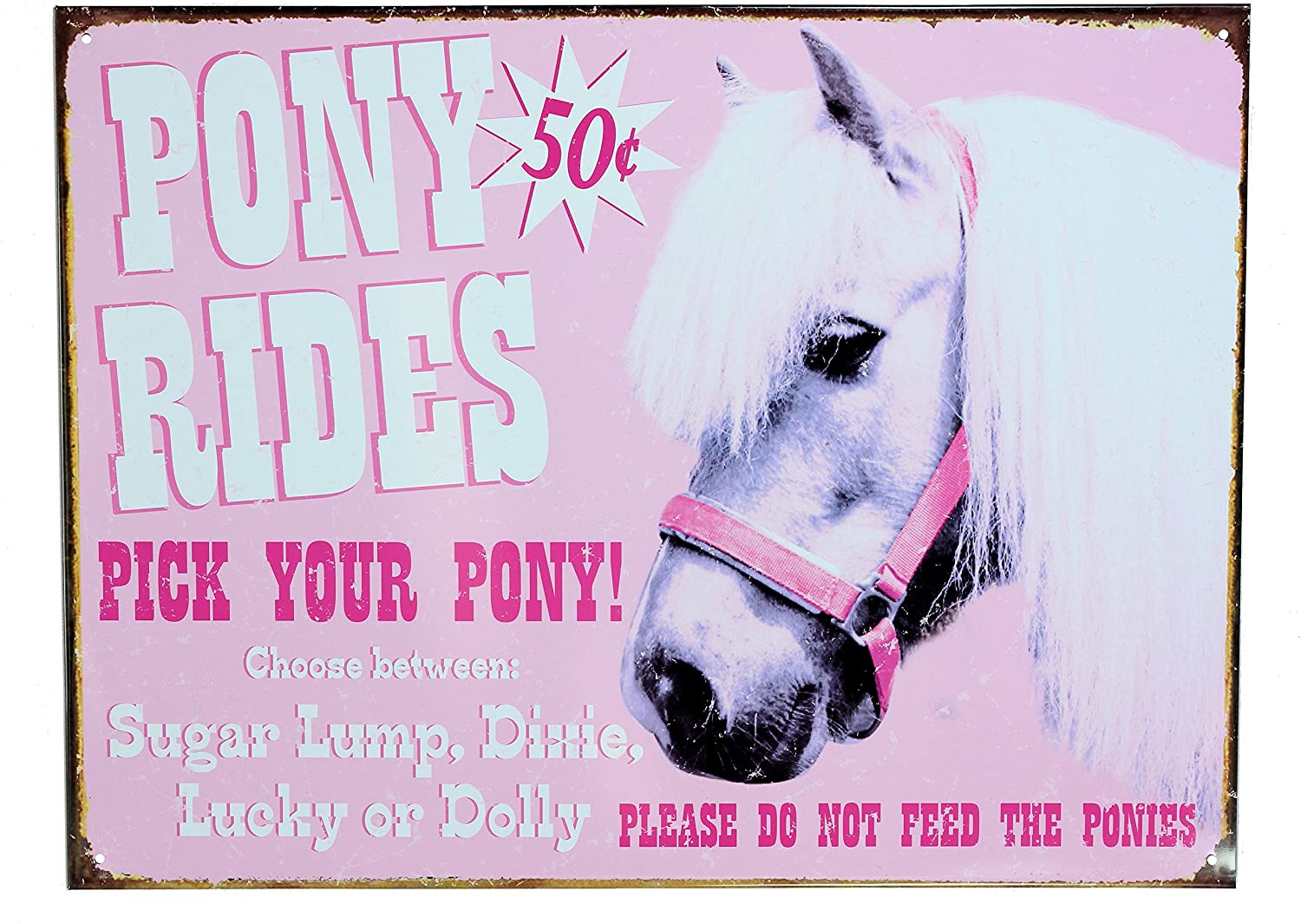 Three Sisters Retro Wall Art Tin Sign Plaque 30cm x 40cm - Pony Rides