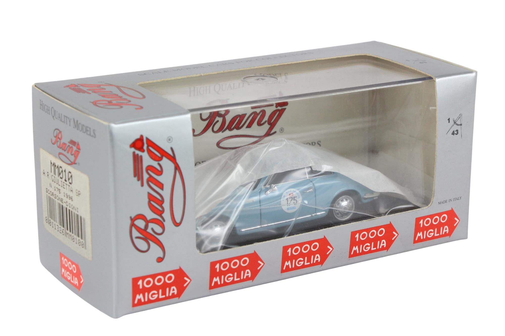 Bang Models - 1:43 Scale Diecast Alfa Romeo Giulietta SP #175 1996 - Scorsone & Dioni - Original Factory Sealed Never Opened