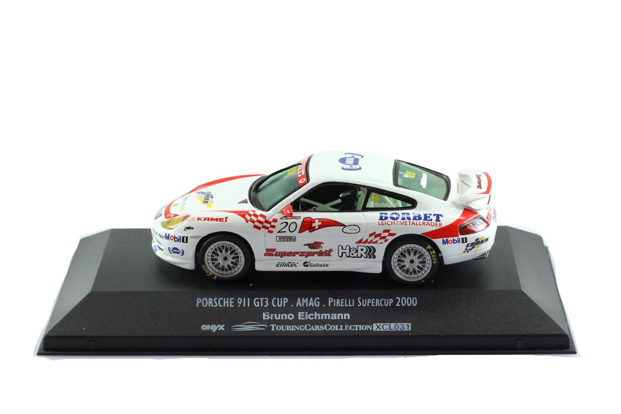 Onyx Models - 1:43 Scale Diecast Porsche 911 GT3 Cup - Pirelli Supercup 2000 - Bruno Eichmann