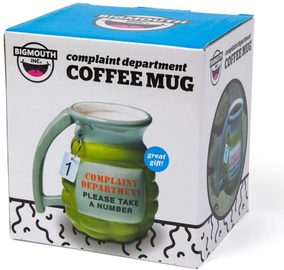 BigMouth Inc Complaint Department Grenade 400ml Coffee Mug 'Take a Number'