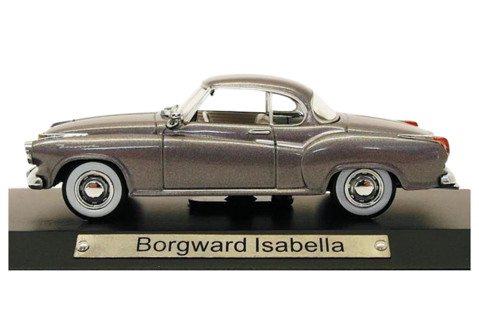 Atlas Editions - 1:43 Scale Diecast Auto Klassiker 129105 - Borgward Isabella - Gunmetal Grey - New Still Sealed