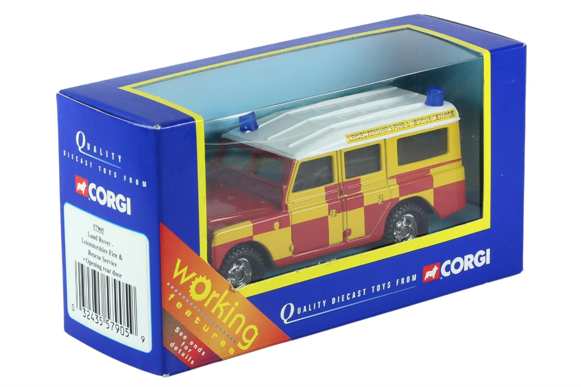 Corgi Models - 1:36 Scale Diecast Land Rover Leicestershire Fire & Rescue Service 57905