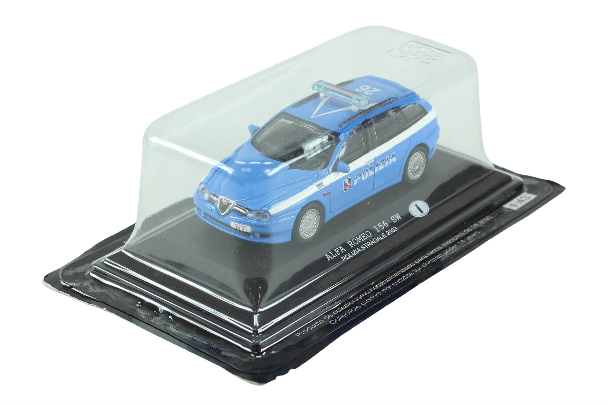 Altaya Models - 1:43 Scale Diecast Alfa Romeo 156 SW Polizia Stradale 2003 - New and Still Sealed