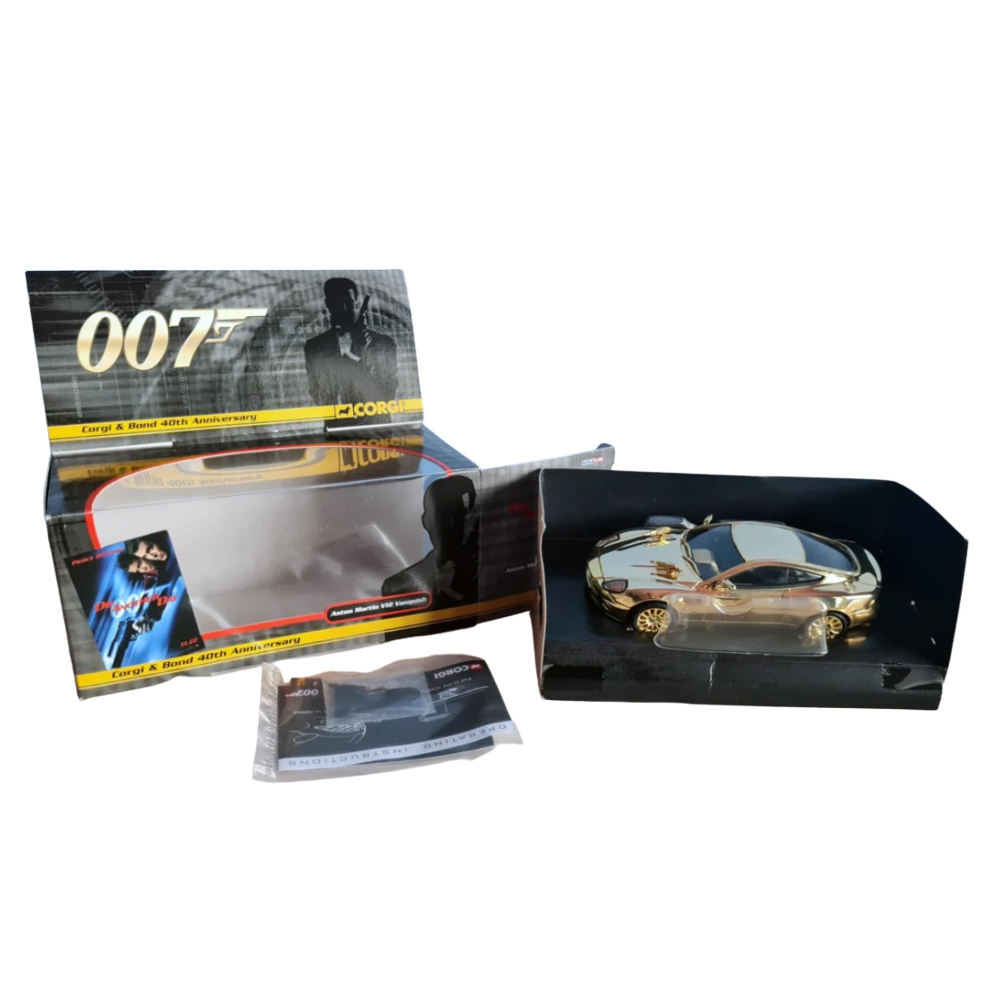 Corgi James Bond 007 Gold Plated Aston Martin V12 - 40th Anniversary Edition Diecast Model Car