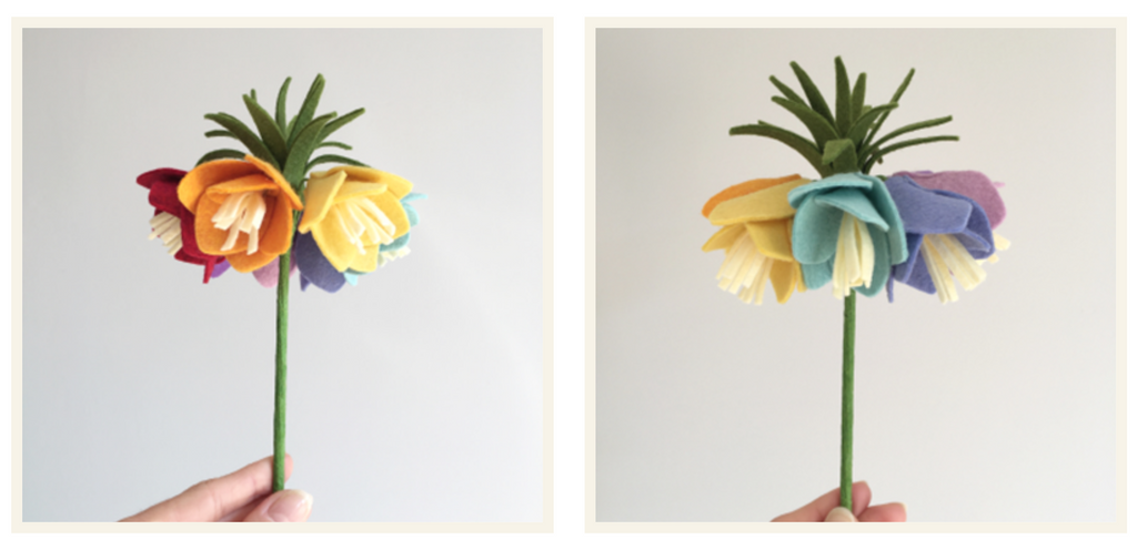 Felt Rainbow Imperial Fritillary tutorial - The Handmade Florist