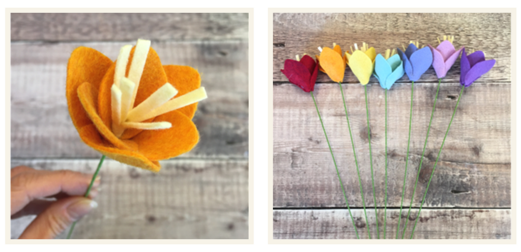 Felt Rainbow Imperial Fritillary tutorial - The Handmade Florist