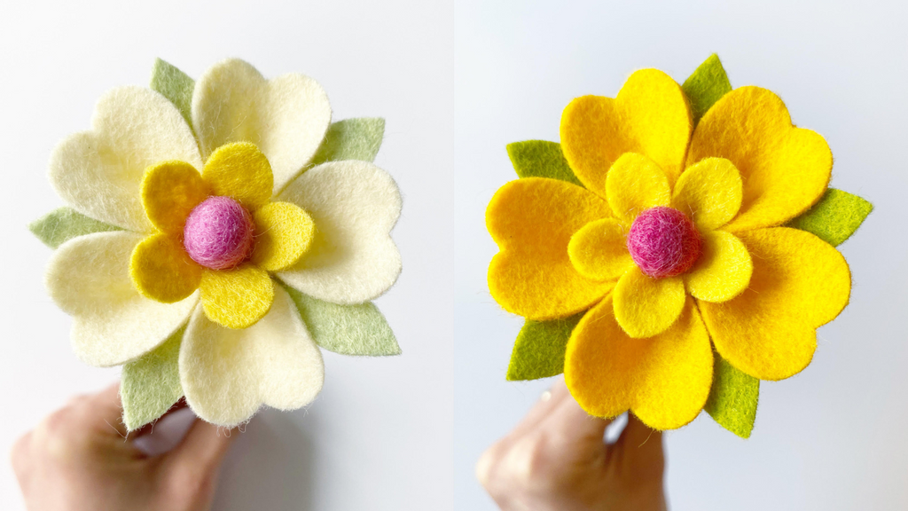 The Handmade Florist spring primrose felt flower tutorial