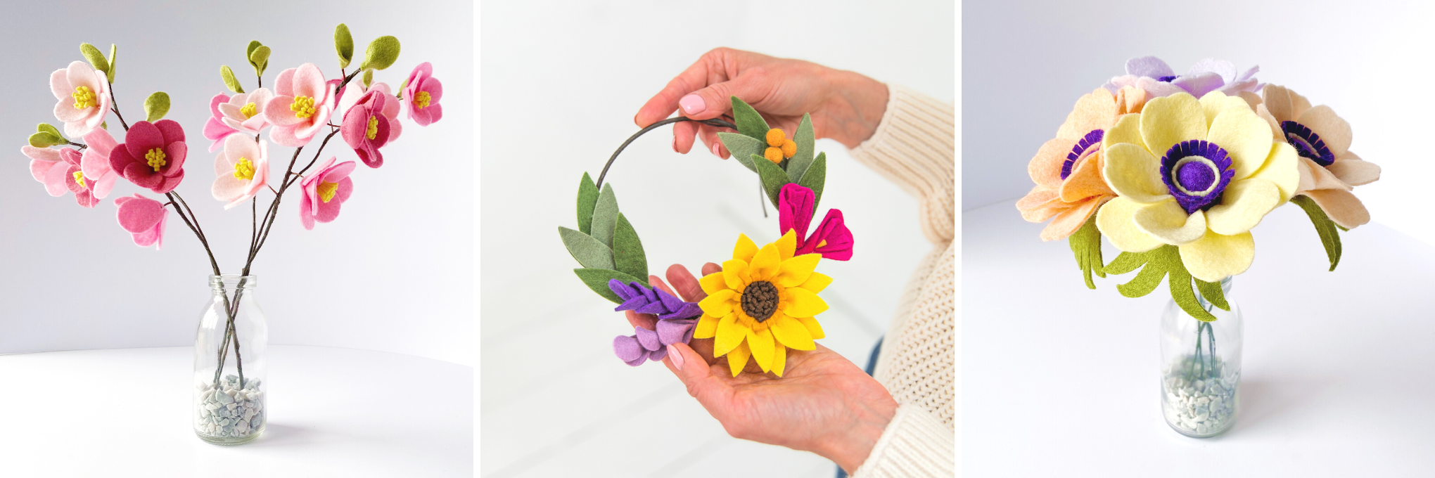 The Handmade Florist felt flower craft kits under £20