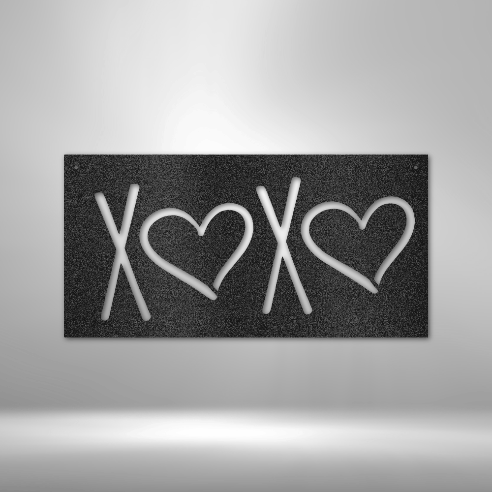 XOXO Hugs and Kisses Steel Wall Sign