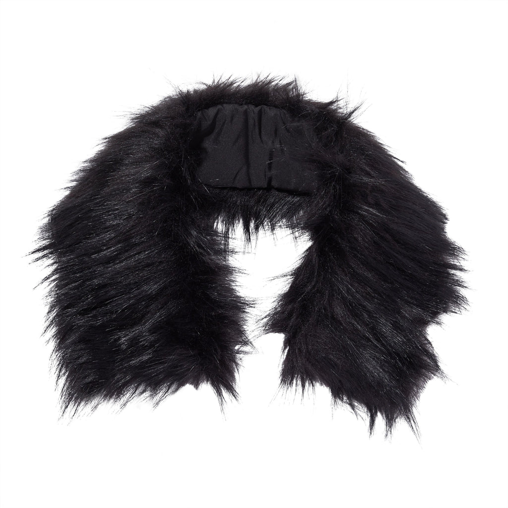 black faux fur collar