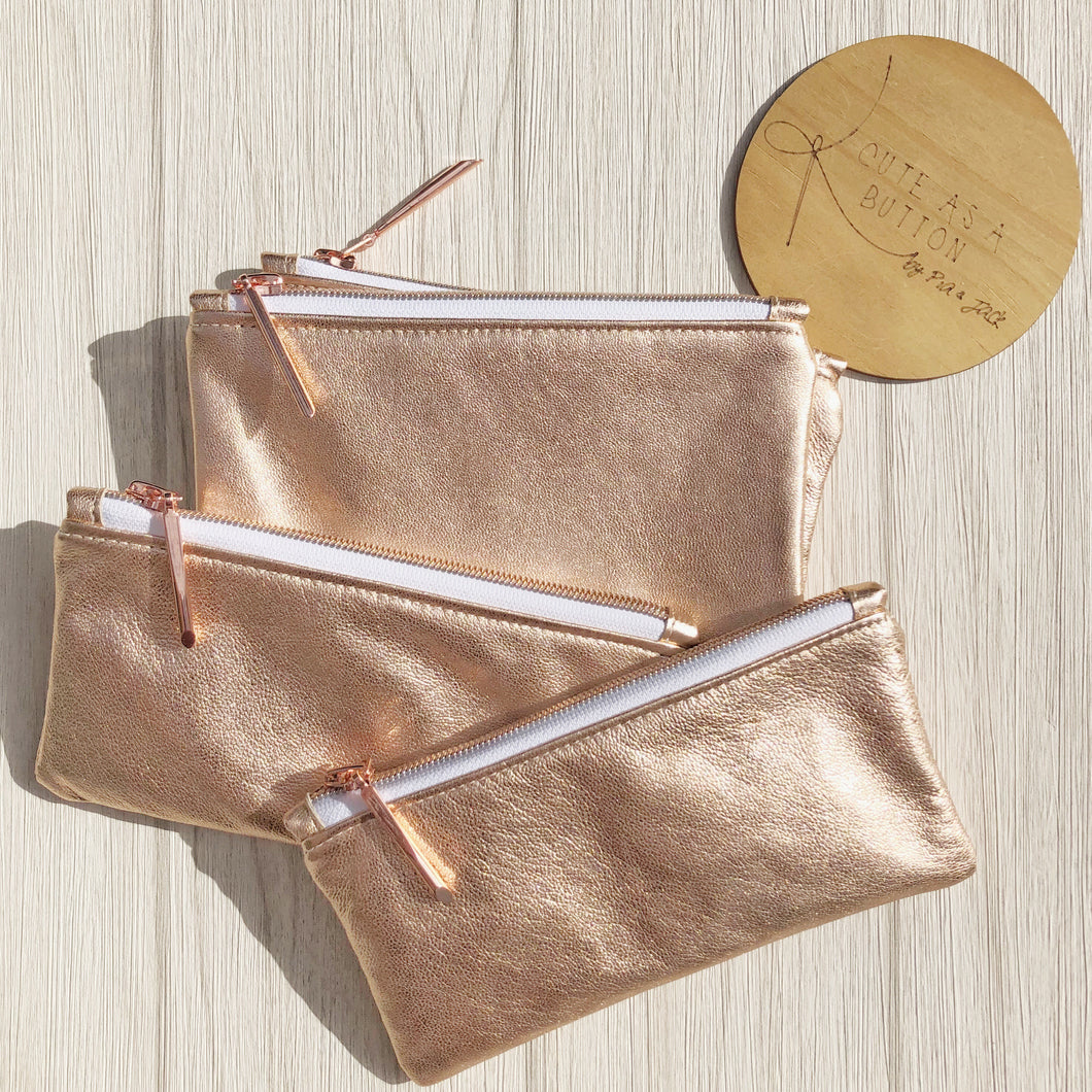 gold leather pouch