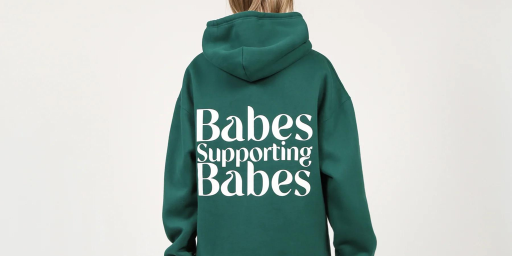 Local Canadian Brands, Brunette the Label, Babes Supporting Babes Big Sister Hoodie in Emerald