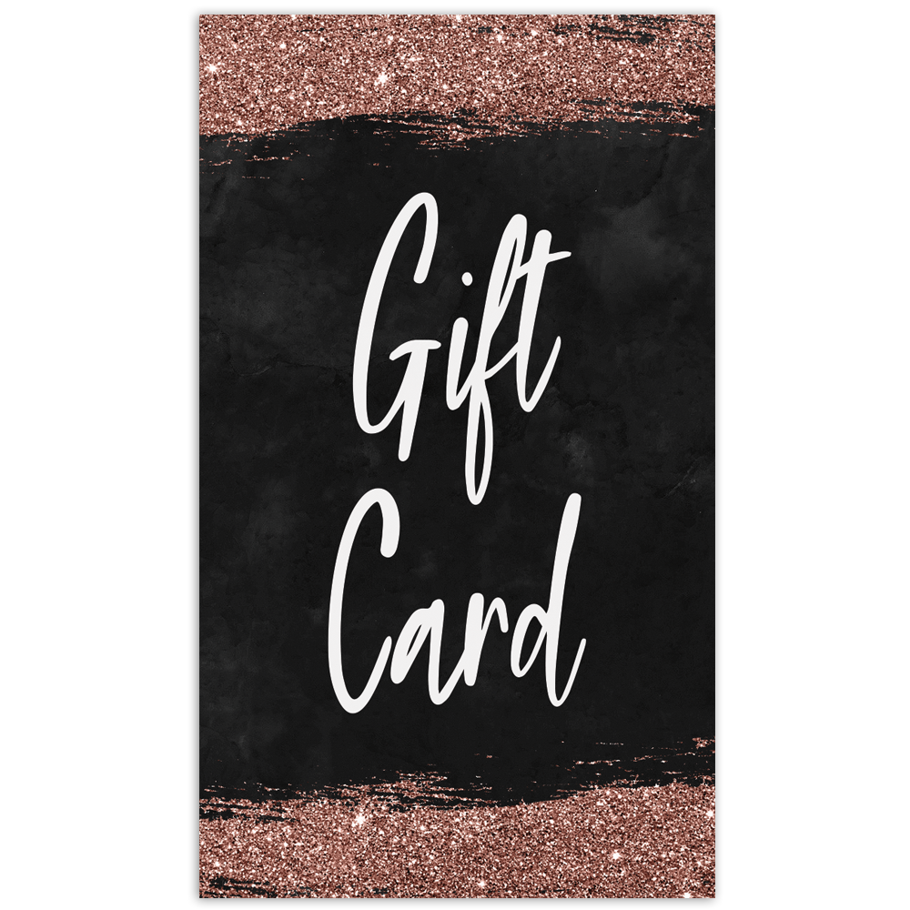 Customizable Rose Gold Glitter Gift Cards Unicorn Smiles