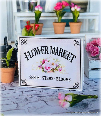 Dollhouse Miniature Flower Market Shop sign